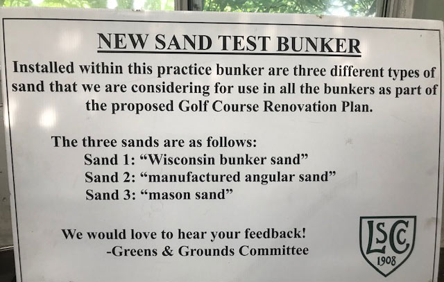 9 takes on golf course bunker renovations Test bunker