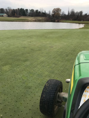 Weathering winter on the golf course Deep-tine aerification