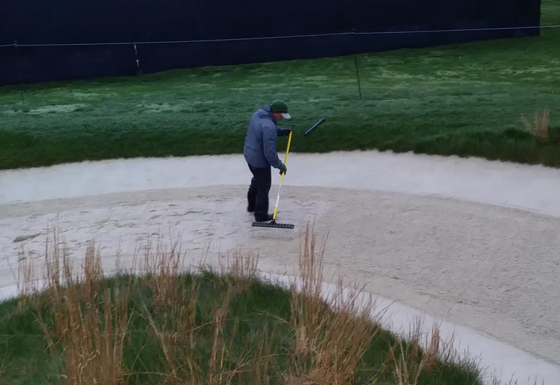 Rainy days and Monday at the PGA Championship Black Course bunker