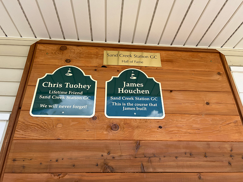 Hall of fame plaques including James Houchen's name