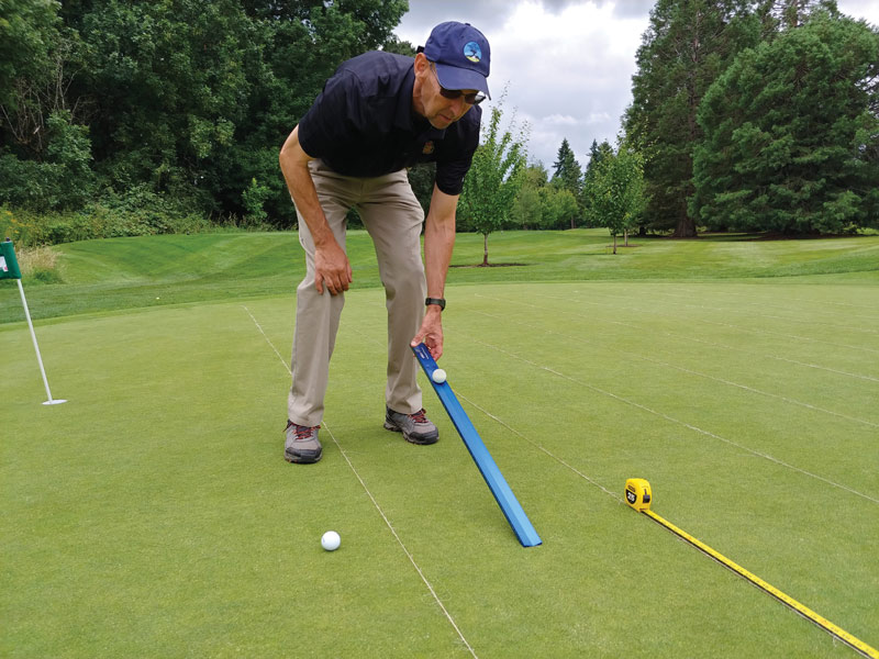 Quantifying golf shoe effects on putting greens Golf greens foot traffic