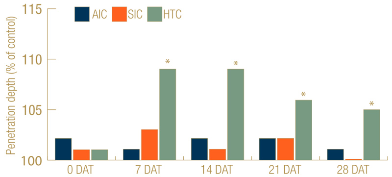 Effects of air and sand injection on soil physical properties Turfgrass cultivation penetration